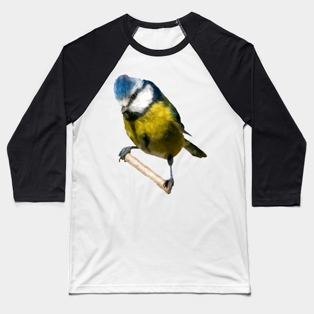 Blue Tit Baseball T-Shirt by Shirasaya